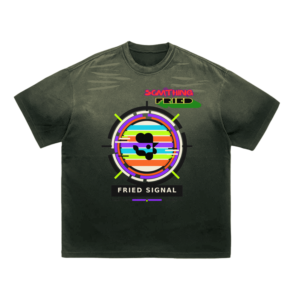 SOMTHING FRIED FRIED SIGNAL EDITION -Tiger Stripe Gradient Washed T-Shirt