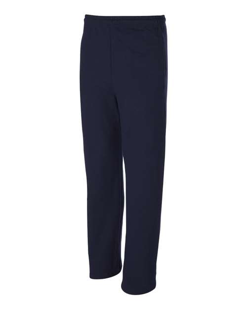 JERZEES 974MPR Unisex NuBlend® Open-Bottom Sweatpants with Pockets - J. Navy - side