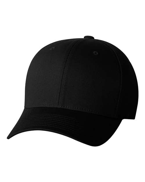 Flexfit 5001 V-Flexfit® Cotton Twill Cap - Black - front