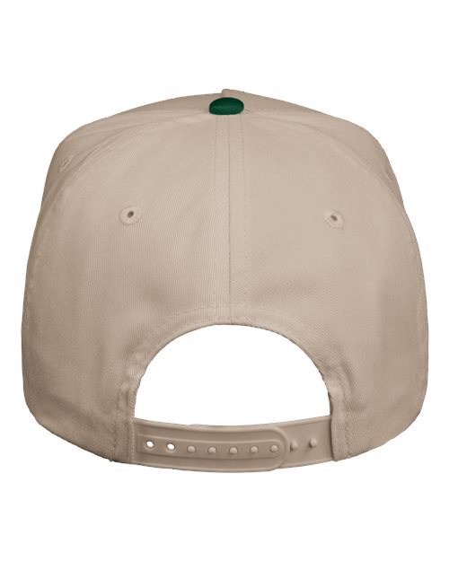 Valucap 8869 Five-Panel Twill Cap - Khaki/ Forest Green - back