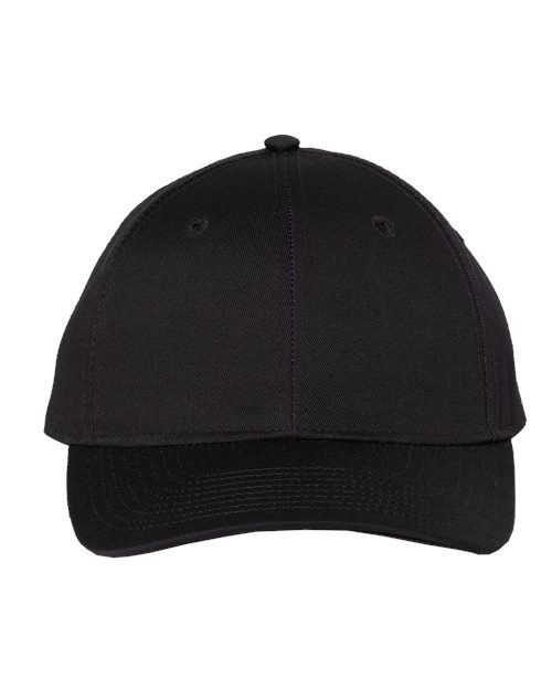 Valucap VC100 Lightweight Twill Cap - Black - front
