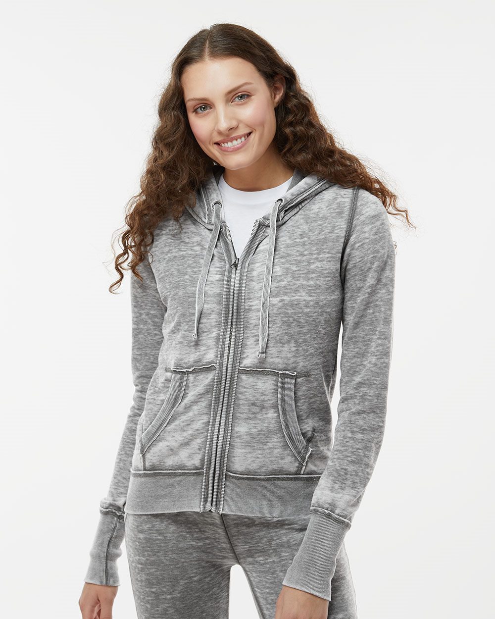 J. America 8913 Women's Zen Fleece Full-Zip Hooded Sweatshirt - style
