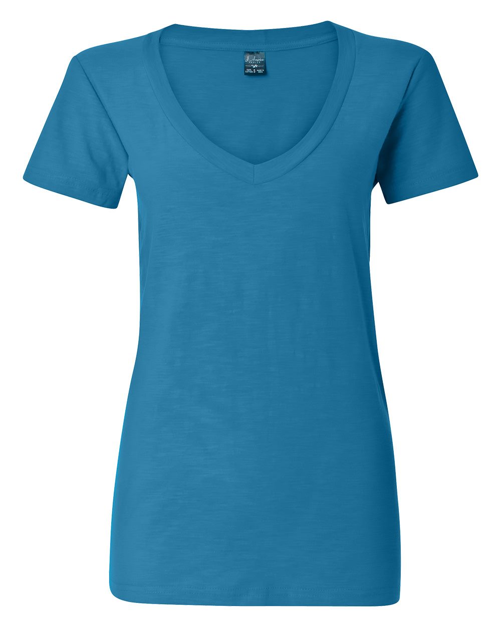 J. America 8169 Women's V-Neck Slub T-Shirt - style