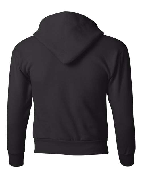 Hanes P473 Youth EcoSmart® Hooded Sweatshirt - Black - back