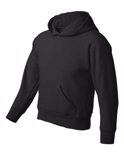 Hanes P473 Youth EcoSmart® Hooded Sweatshirt - Black - side