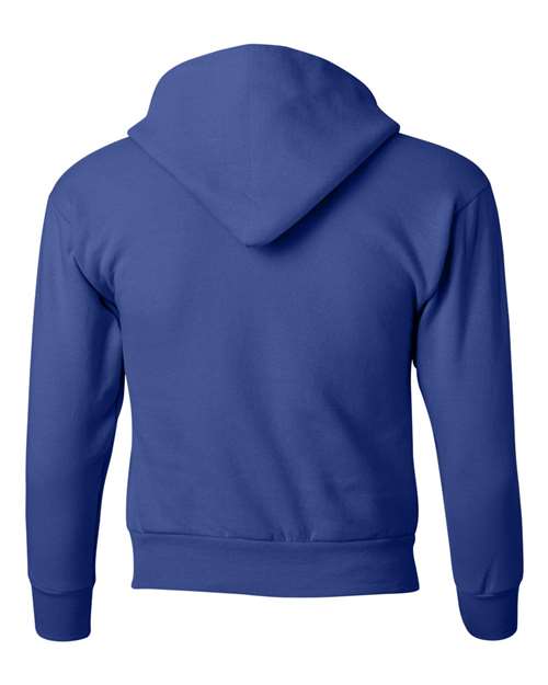 Hanes P473 Youth EcoSmart® Hooded Sweatshirt - Deep Royal - back