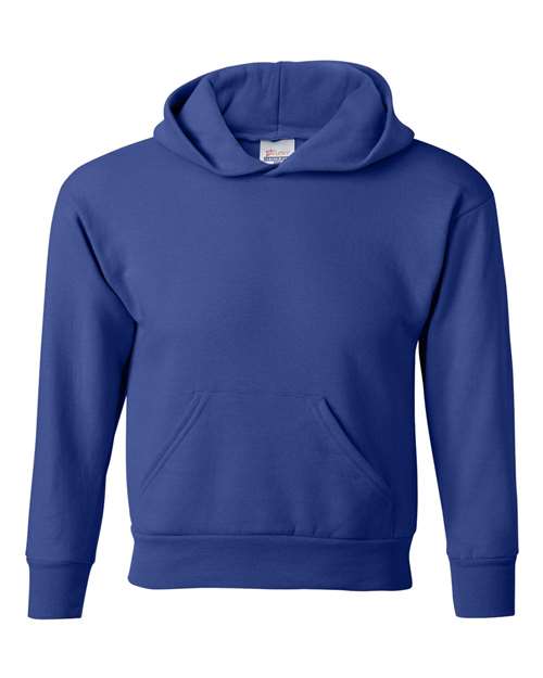 Hanes P473 Youth EcoSmart® Hooded Sweatshirt - Deep Royal - front
