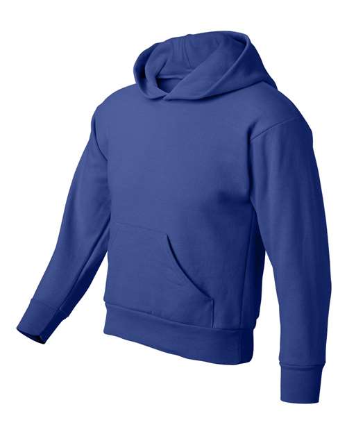 Hanes P473 Youth EcoSmart® Hooded Sweatshirt - Deep Royal - side
