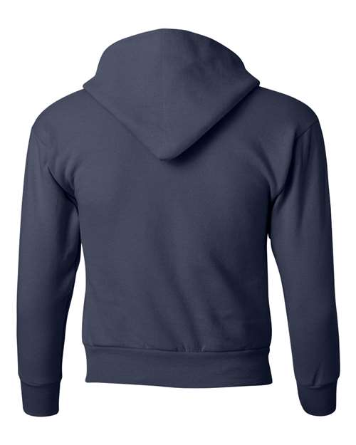 Hanes P473 Youth EcoSmart® Hooded Sweatshirt - Navy - back