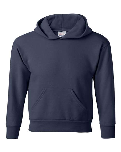Hanes P473 Youth EcoSmart® Hooded Sweatshirt - Navy - front