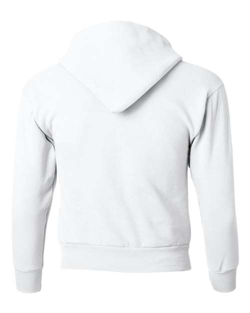 Hanes P473 Youth EcoSmart® Hooded Sweatshirt - White - back