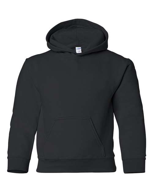 Gildan 18500B Youth Heavy Blend™ Hooded Sweatshirt - Black - front