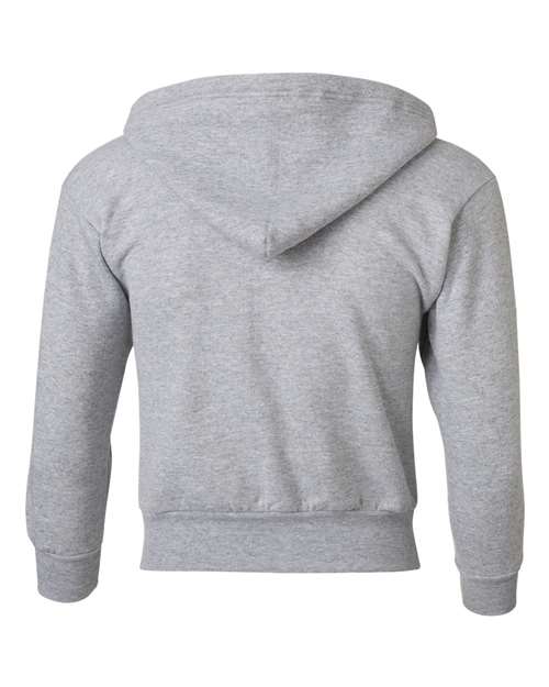Hanes P480 Youth EcoSmart® Full-Zip Hooded Sweatshirt - Light Steel - back