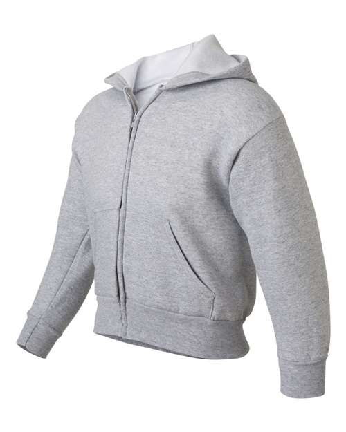 Hanes P480 Youth EcoSmart® Full-Zip Hooded Sweatshirt - Light Steel - side
