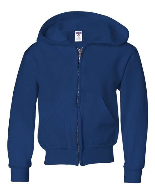 JERZEES 993BR Youth NuBlend® Full-Zip Hooded Sweatshirt - Royal - front