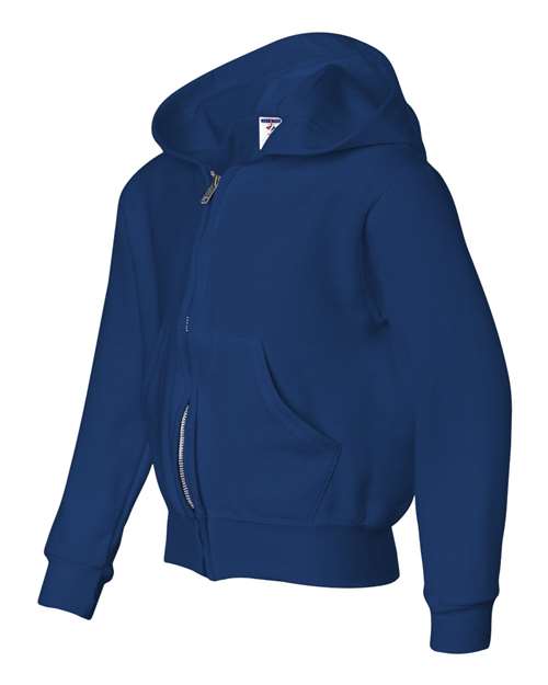 JERZEES 993BR Youth NuBlend® Full-Zip Hooded Sweatshirt - Royal - side