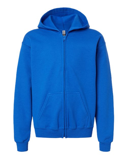 Gildan 18600B Youth Heavy Blend™ Full-Zip Hooded Sweatshirt - Royal - front