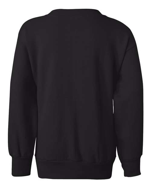 Hanes P360 Youth EcoSmart® Crewneck Sweatshirt - Black - back
