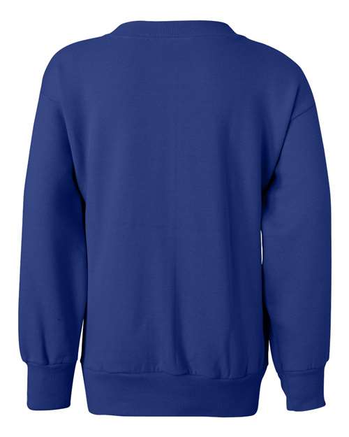 Hanes P360 Youth EcoSmart® Crewneck Sweatshirt - Deep Royal - back
