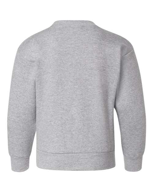 Hanes P360 Youth EcoSmart® Crewneck Sweatshirt - Light Steel - back