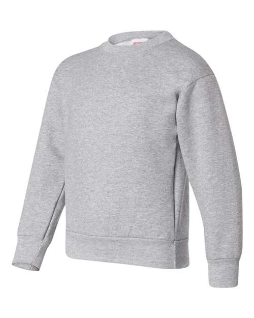 Hanes P360 Youth EcoSmart® Crewneck Sweatshirt - Light Steel - side