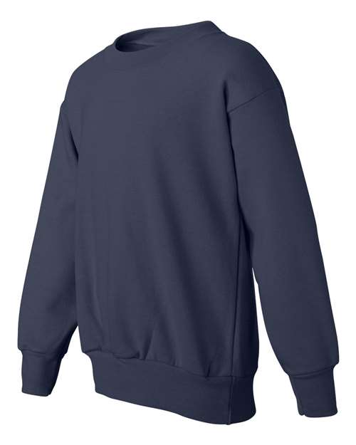 Hanes P360 Youth EcoSmart® Crewneck Sweatshirt - Navy - side
