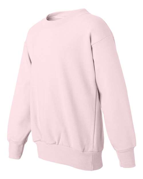 Hanes P360 Youth EcoSmart® Crewneck Sweatshirt - Pale Pink - side