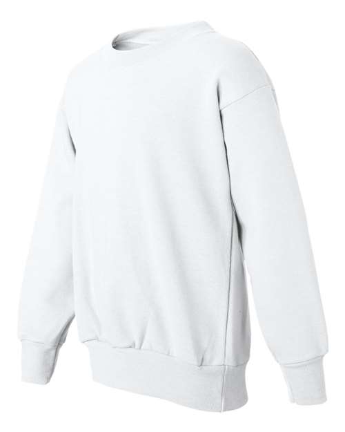 Hanes P360 Youth EcoSmart® Crewneck Sweatshirt - White - side