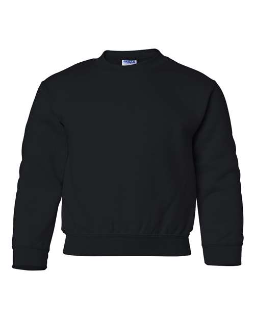 Gildan 18000B Youth Heavy Blend™ Crewneck Sweatshirt - Black - front