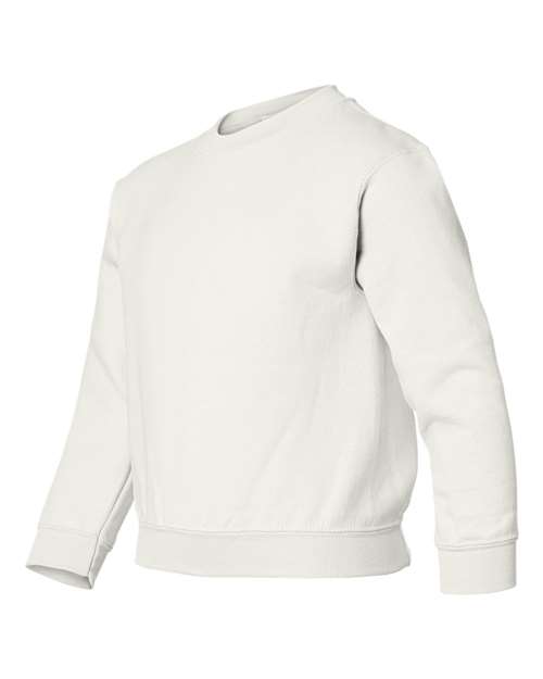 Gildan 18000B Youth Heavy Blend™ Crewneck Sweatshirt - White - side
