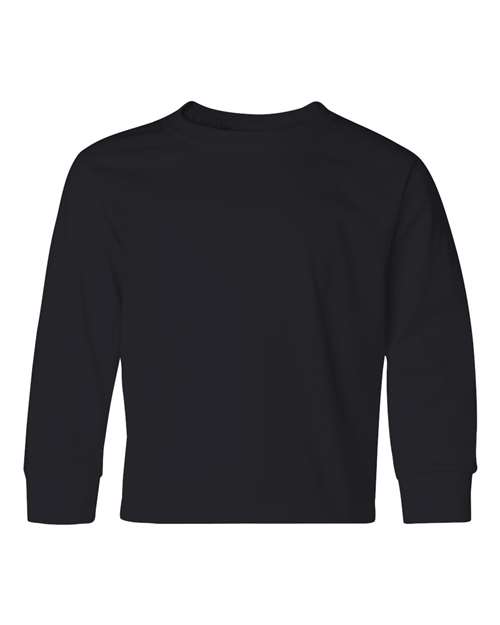 JERZEES 29BLR Youth Dri-Power® Long Sleeve 50/50 T-Shirt - Black - front