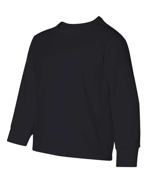 JERZEES 29BLR Youth Dri-Power® Long Sleeve 50/50 T-Shirt - Black - side