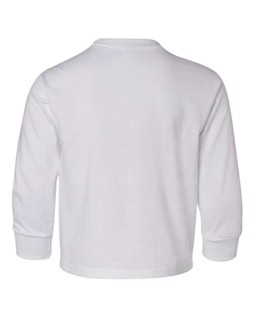 JERZEES 29BLR Youth Dri-Power® Long Sleeve 50/50 T-Shirt - White - back
