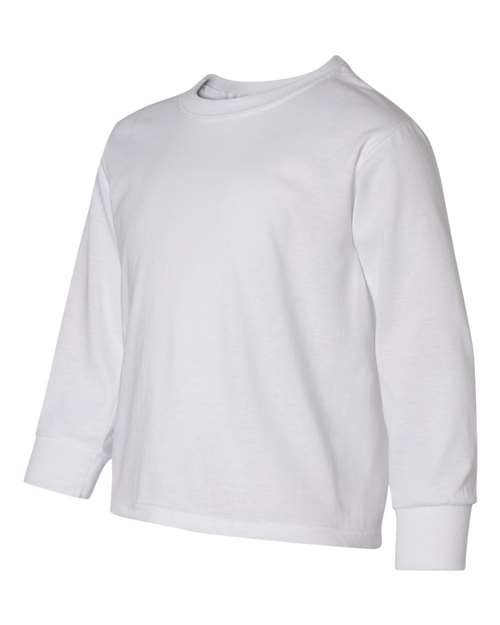 JERZEES 29BLR Youth Dri-Power® Long Sleeve 50/50 T-Shirt - White - side