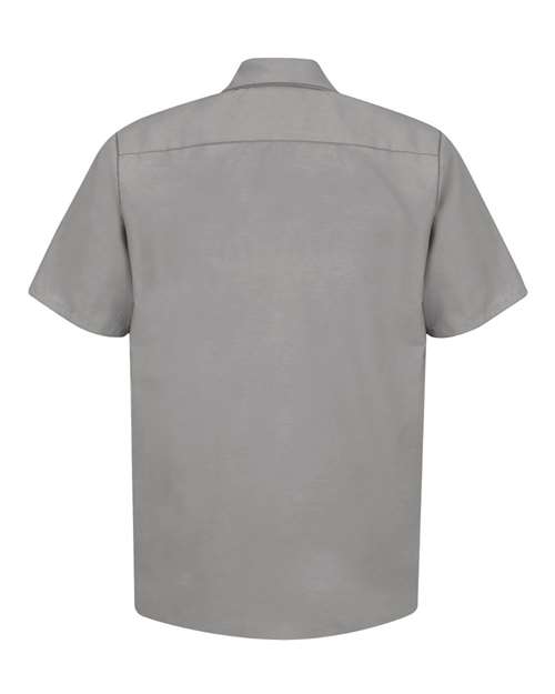 Red Kap SP24 Men's Industrial Short Sleeve Work Shirt - Light Grey - back