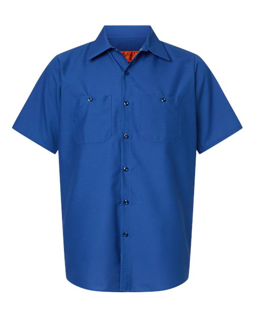 Red Kap SP24 Men's Industrial Short Sleeve Work Shirt - Royal Blue - front