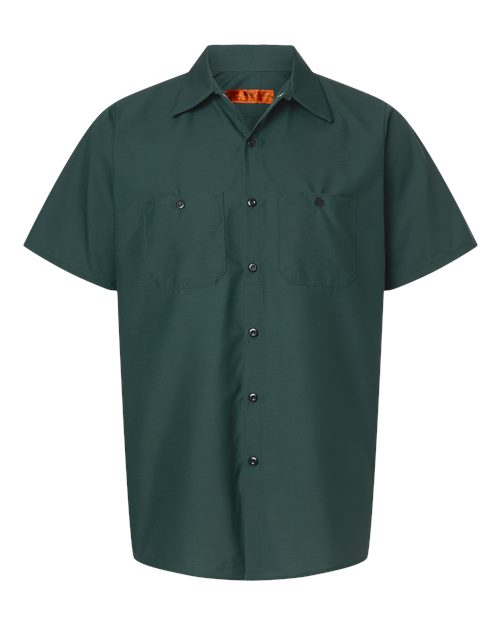 Red Kap SP24 Men's Industrial Short Sleeve Work Shirt - Spruce Green - front