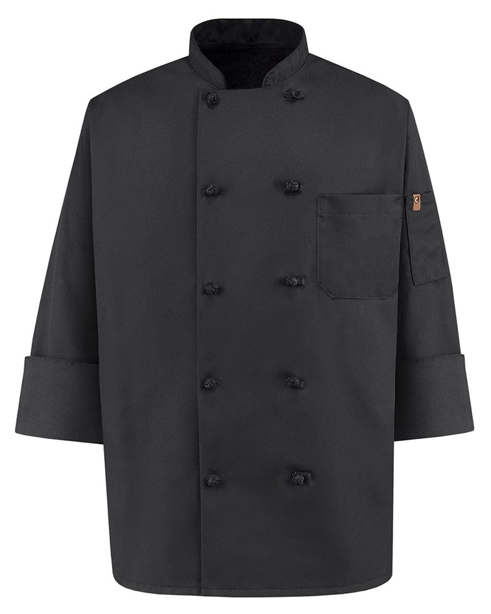 Chef Designs 0427 Black Knot Button Chef Coat - style