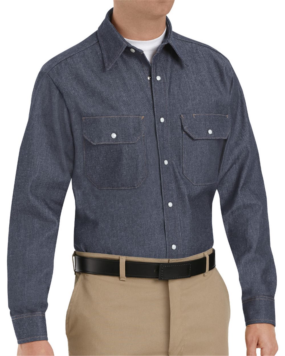Red Kap SD78 Men's Deluxe Denim Long Sleeve Shirt - style