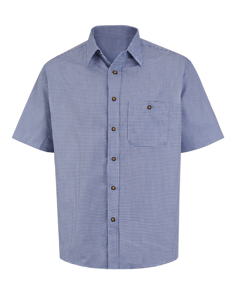 Red Kap SP84 Men's Mini-Plaid Uniform Short Sleeve Shirt - style