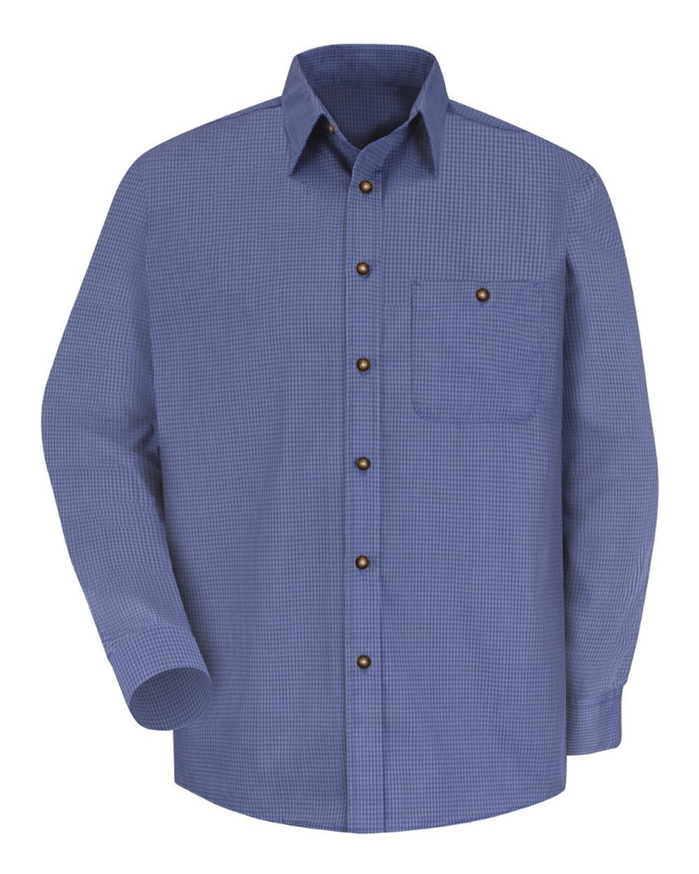 Red Kap SP74 Men's Mini-Plaid Uniform Long Sleeve Shirt - style