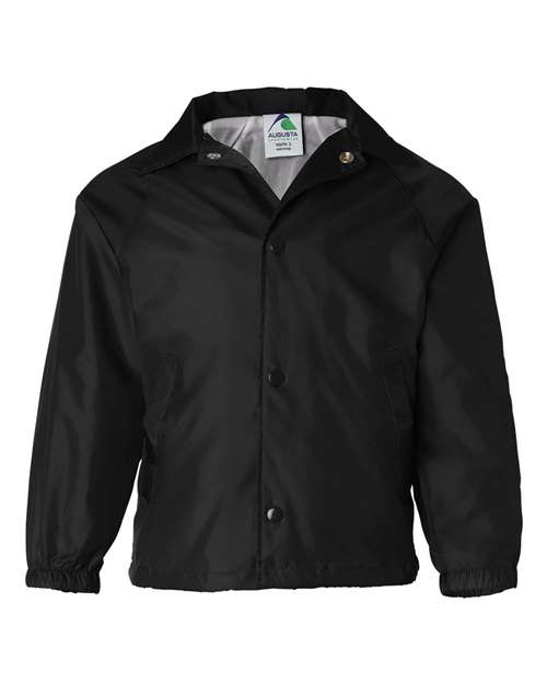 Augusta Sportswear 3101 Youth Coach's Jacket - Black - front