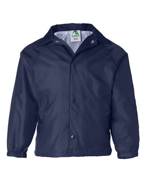 Augusta Sportswear 3101 Youth Coach's Jacket - Navy - front