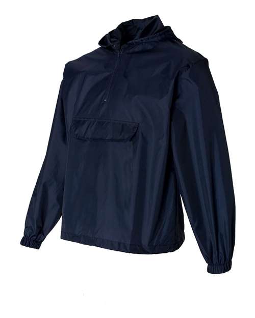 Augusta Sportswear 3130 Unisex Packable Half-Zip Hooded Pullover Jacket - Navy - side