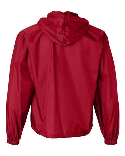 Augusta Sportswear 3130 Unisex Packable Half-Zip Hooded Pullover Jacket - Red - back