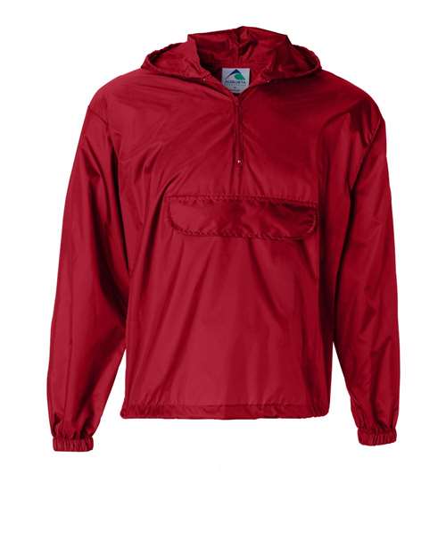 Augusta Sportswear 3130 Unisex Packable Half-Zip Hooded Pullover Jacket - Red - front