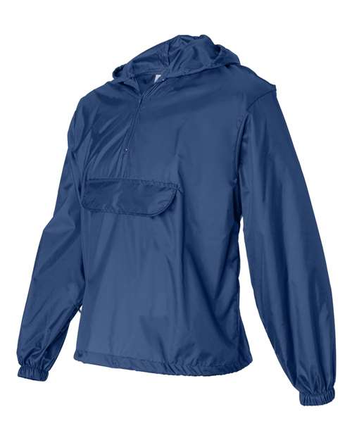 Augusta Sportswear 3130 Unisex Packable Half-Zip Hooded Pullover Jacket - Royal - side