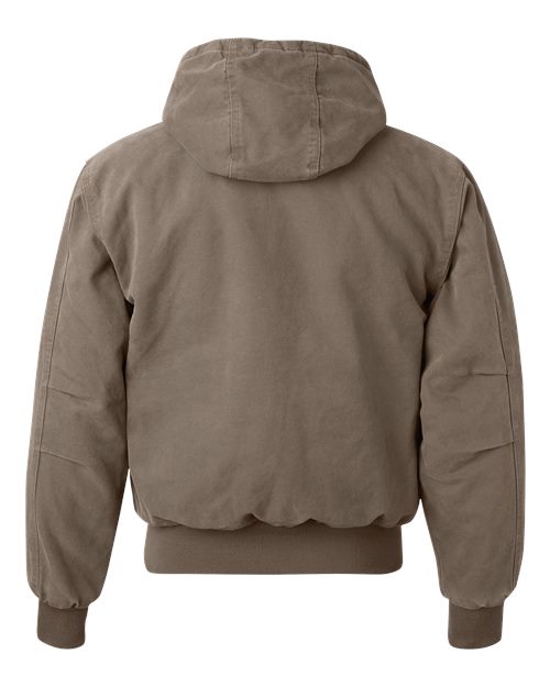DRI DUCK 5020 Men's Cheyenne Boulder Cloth™ Hooded Jacket with Tricot Quilt Lining - Gravel - back