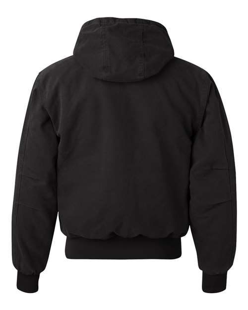 DRI DUCK 5020T Men's Tall Cheyenne Boulder Cloth™ Hooded Jacket with Tricot Quilt Lining - Black - back