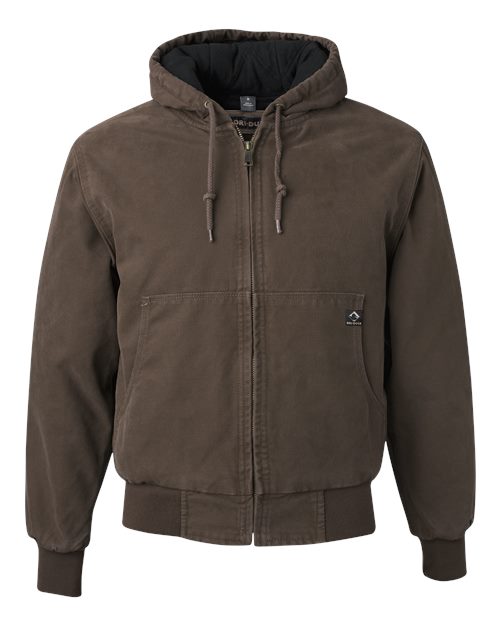 DRI DUCK 5020T Men's Tall Cheyenne Boulder Cloth™ Hooded Jacket with Tricot Quilt Lining - Tobacco - front